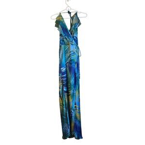 Cache tropical leaf y2k maxi dress size xs